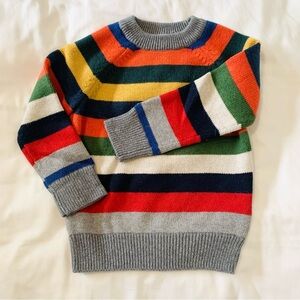 Multi-color rainbow striped sweater